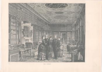 Library Egraving The Library | 19th Century English Engraver