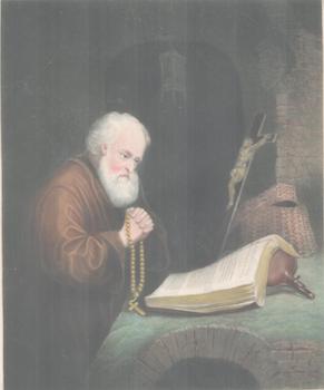 Item #71-4229 A Hermit in Prayer. 19th Century Artist