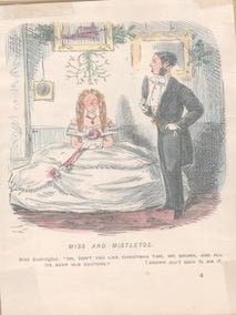 Item #71-4288 Miss and Mistletoe. John Leech