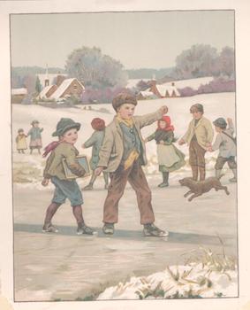 Item #71-4368 Christmas Eve--Skaters. 19th Century Lithographer