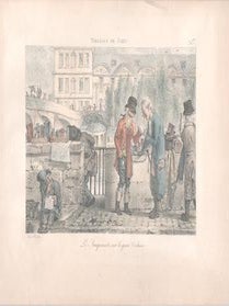 Item #71-4381 Tableaux de Paris: Le Bouquiniste, sur le quai Voltaire. Adrien Victor Auger, Jean...