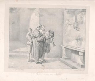 Item #71-4984 Des Piferari devant une Madone. Antoinette Haudebourt-Lescot, Villain, After,...