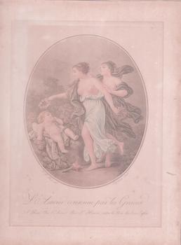 Item #71-5465 L’Amour couronne par les Graces. (Cupid crowned by the Graces). Jean-Baptiste...