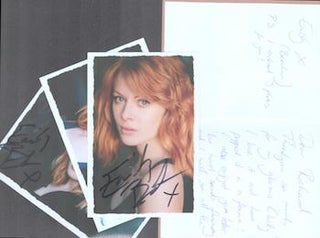 Item #71-5626 Thank you card and portraits of Emily Beecham (Actress). Emily Beecham