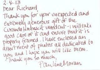Item #71-5653 Handwritten thank you note to Richard Grenville Clark, April 2, 2013, thanking...