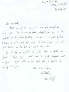 Item #71-5655 Handwritten letter to Richard Grenville Clark, June 4, 1999, thanking Clark for his...
