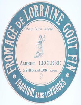 Item #71-6201 Vintage Fromage de Lorraine Gout Fin Large Format Cheese Label. 20th Century Designer.