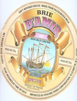 Item #71-6228 Vintage Brie d&rsquo;Amir Large Format Cheese Label. 20th Century Designer.