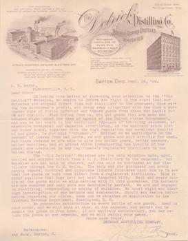 Item #71-6417 Typed letter - To M. B. Marsh, Slatersville, R. I. from J. F. Detrick. The Detrick...