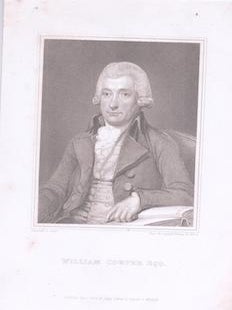 Item #71-6516 Portrait of William Cowper Esq. (English Poet, 1731-1800). Lemuel Francis Abbott,...