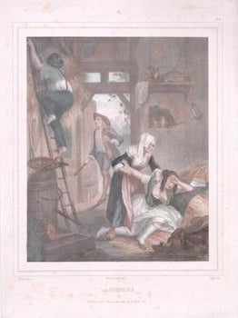 Item #71-6682 La Surprise. Francois Boucher, Claude-Regnie, After, Lithographer