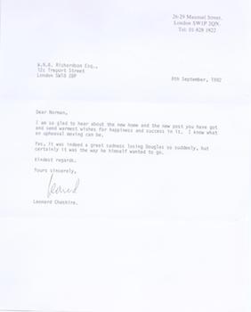 Item #71-7363 Autograph letters from Leonard Cheshire to W. N. B. Richardson with Christmas...