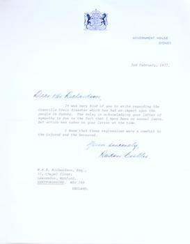 Item #71-7365 Autograph letters from Roden Cutler to W. N. B. Richardson. Sir Arthur Roden...