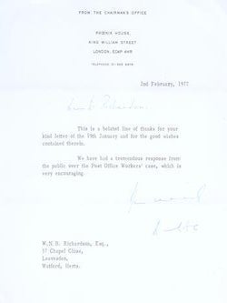 Item #71-7366 Autograph letters from Viscount de L&rsquo;Isle to W. N. B. Richardson. Viscount de...