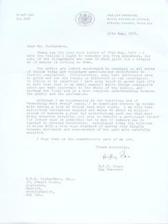 Item #71-7368 Autograph letter from Godfrey Place to W. N. B. Richardson. Godfrey Place, Holder...