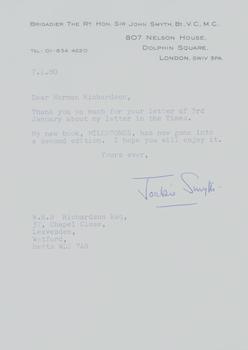 Item #71-7369 Autograph letters from Jackie Smyth to W. N. B. Richardson. Jackie Smyth, Holder of...