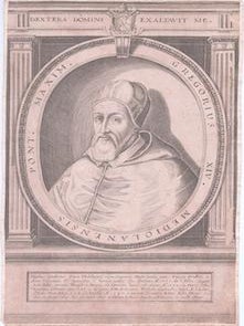 Item #71-7372 Portrait of Pope Gregory XIV (1535-1591). 16th Century Engraver
