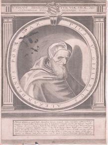 Item #71-7373 Portrait of Pope Pius V (1754-1572). 16th Century Engraver
