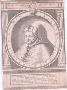 Item #71-7374 Portrait of Pope Clement VIII (1536-1605). 16th Century Engraver