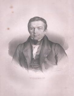 Item #71-8181 Portrait of Abel-Francois Villemain (French politician and writer, 1790-1870), with a facsimile of a letter, published in &lsquo;Iconographie des contemporains&rsquo;. Antoine Maurin, Francois-Seraphin Delpech, publisher, artist.
