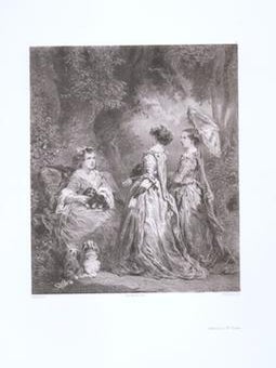 Item #71-8390 In the Woods (La Causerie). Jean-Baptiste Isabey, Celestin Nanteuil, After,...