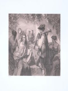 Item #71-8424 Les musiciens. Henri Charles Antoine Baron, Eugene Leroux, After, Lithographer