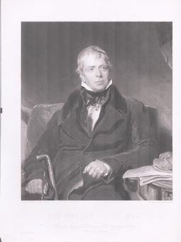 Item #71-8584 Portrait of Sir Walter Scott (Scottish poet, novelist, critic, biographer,...
