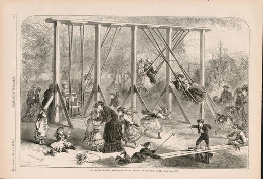 Item #73-0183 Out-door summer amusements—The swings in central park, Supplement 8 July 1871. Arthur Lumley, Harper's Weekly.