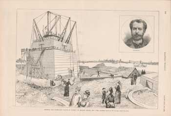 Item #73-0253 Pedestal for Bartholdi's Statue of Liberty on Bedloe's Island, New York Harbor Volume June 6 1885 Volume XXIX., No. 1485. after W. P. Synder, Harper's Weekly, drawing.