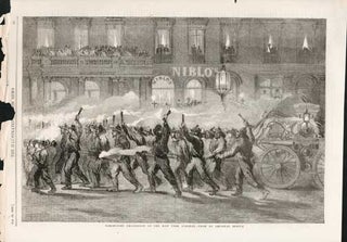 Item #73-0259 Torchlight Procession of the New York Fireman Jan 23 1858. The Illustrated London News