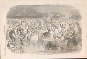 Item #73-0260 Skating Carnival in Brooklyn February 10 1862. Harper's Weekly.