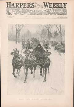 Item #73-0264 Sleighing in Central Park, Vol. XXXVII Feb 11 1893. after T. de Thulstrup, Harper's Weekly, drawing.
