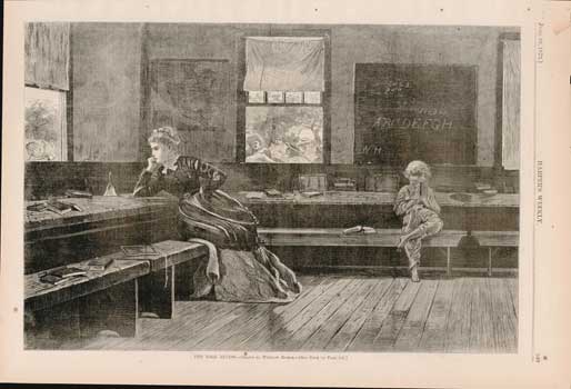 Item #73-0281 The Noon Recess. June 28 1873. Winslow Homer, Harper's Weekly, drawing.