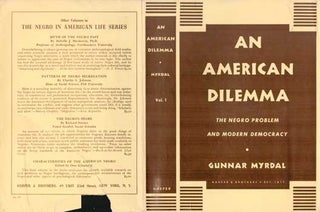 Item #73-0337 An American Dilemma The Negro Problem and Modern Democracy Vol. 1 Dust Jacket Only,...