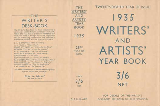 Item #73-0344 1935 Writers' and Artists' Year Book Dust Jacket Only, Book Not Included. A., C. Black.