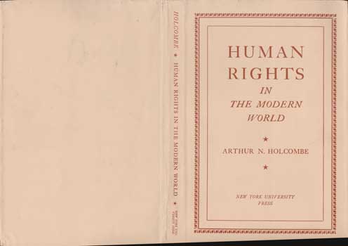 Arthur N. Holcombe - Human Rights in the Modern World Dust Jacket Only, Book Not Included