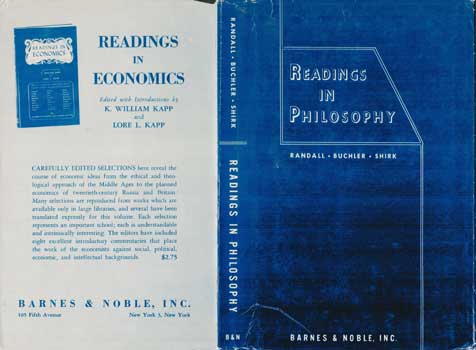John Herman Randall, Jr.; Justus Buchler; Evelyn Shirk - Readings in Philosophy Dust Jacket Only, Book Not Included