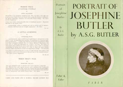 Item #73-0499 Potrrait of Josephine Butler Dust Jacket Only, Book Not Included. A S. G. Butler.