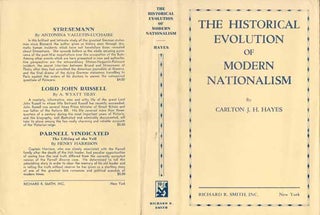 Item #73-0514 The Historical Evolution of Modern Nationalism Dust Jacket Only, Book Not Included....