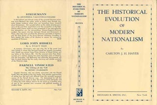 Item #73-0514 The Historical Evolution of Modern Nationalism Dust Jacket Only, Book Not Included....