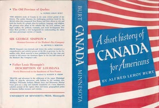 Item #73-0578 A short history of Canada for Americans Dust Jacket Only, Book Not Included. Alfred...
