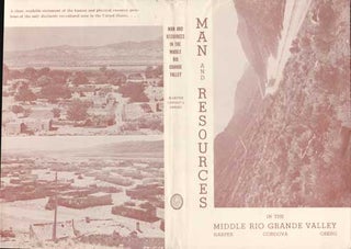 Item #73-0593 Man and resources in the middle Rio Grande valley Dust Jacket Only, Book Not...