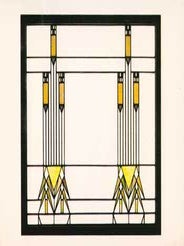 Item #73-0731 Art Glass Window by Marion Mahony. Milwaukee Art Museum