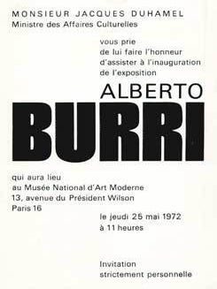Item #73-0734 Alberto Burri. 25 May 1972. Mus&eacute;e National d'Art Moderne