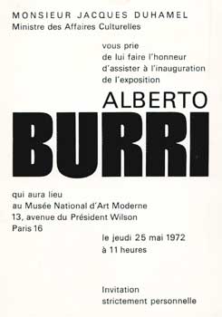 Item #73-0734 Alberto Burri. 25 May 1972. Musée National d'Art Moderne