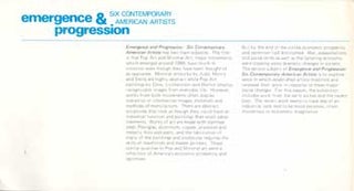Item #73-0738 Emergence and Progression. 11 October, 1979 - 14 September, 1980. Milwaukee Art Center