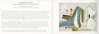 Item #73-0768 Unknown Talent Women Abstractionists of the 30s, 40s and 50s. April 8, 1999 - May...