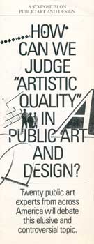 Item #73-0868 A Symposium on Public Art and Design. 6 May 1989. Harvard University