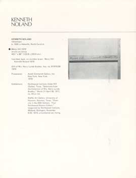 Item #73-0961 Kenneth Noland. 1970: Kenneth Noland (artist). Andre Emmerich Gallery