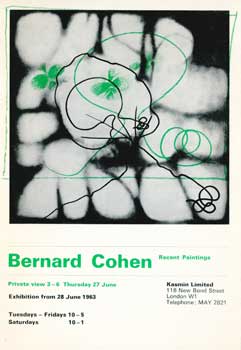 Item #73-0984 Recent Paintings. 28 June 1963: Bernard Cohen (artist). Kasmin Limited